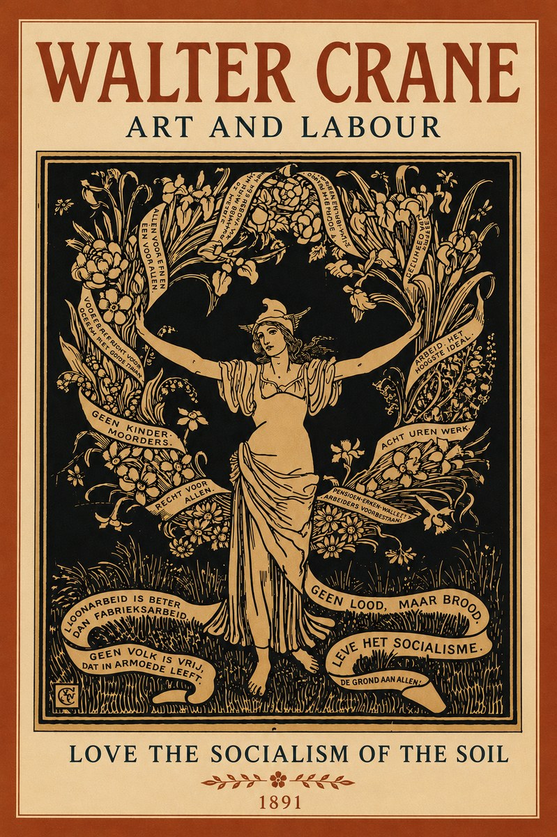 Walter Crane Art and Labour No6 - Plakát