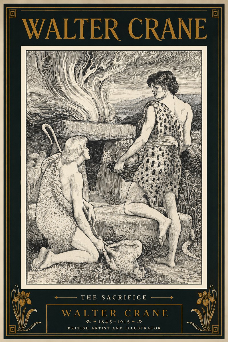 Walter Crane The Sacrifice No4 - Plakát