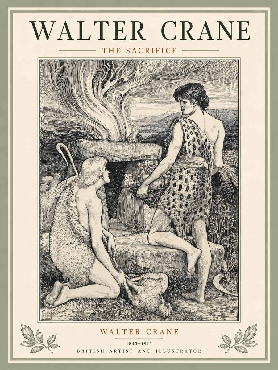 Walter Crane The Sacrifice No5 - Plakát