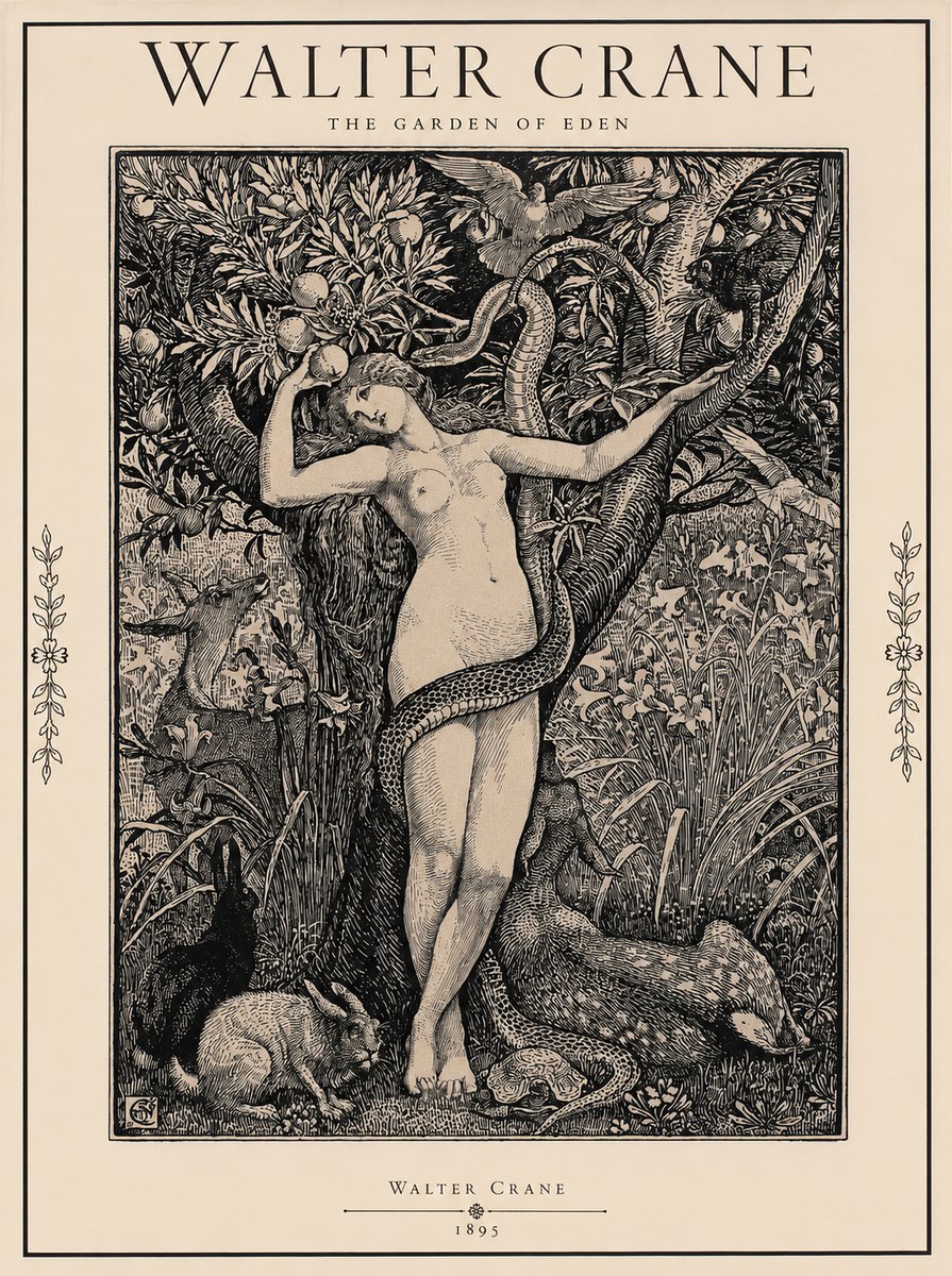 Walter Crane The Garden of Eden No1 - Plakát