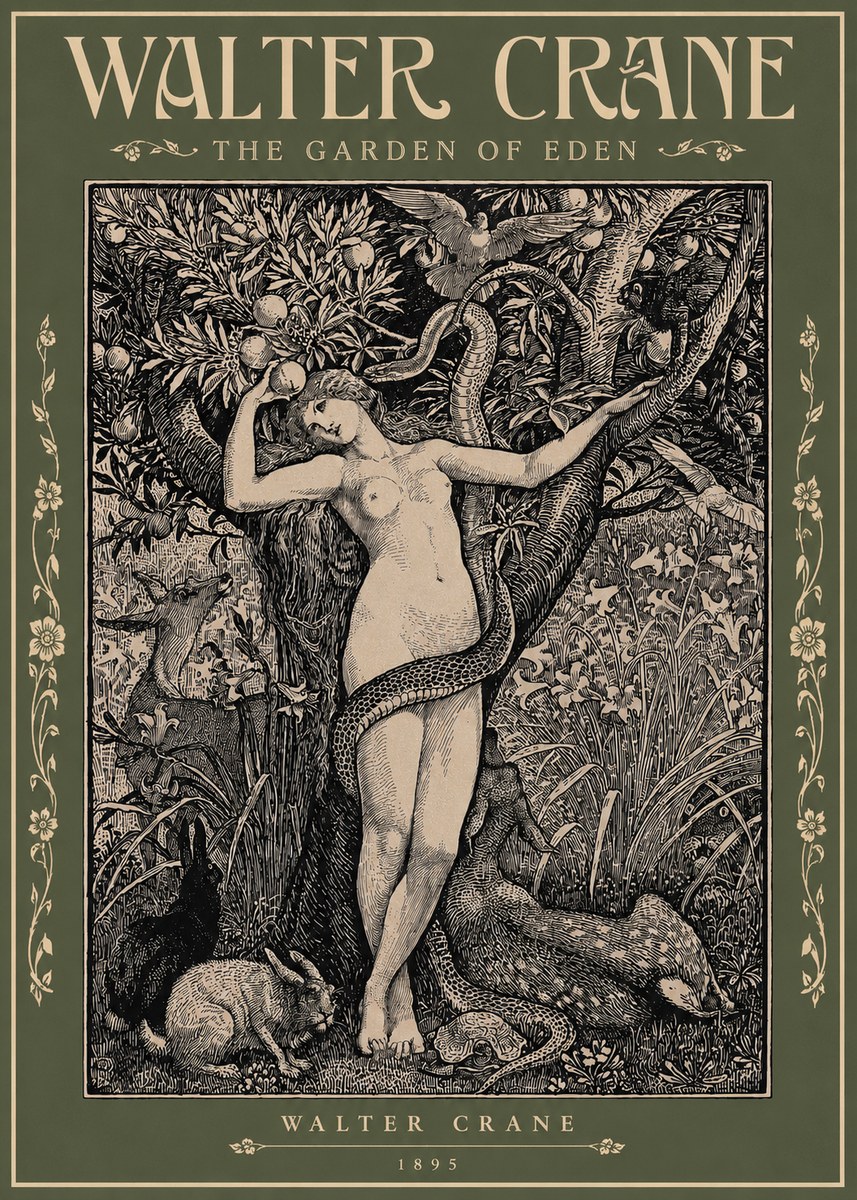Walter Crane The Garden of Eden No2 - Plakát