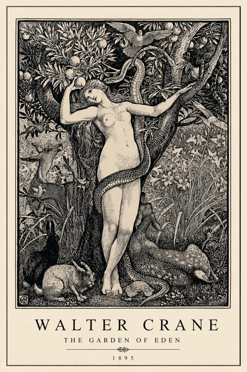 Walter Crane The Garden of Eden No3 - Plakát