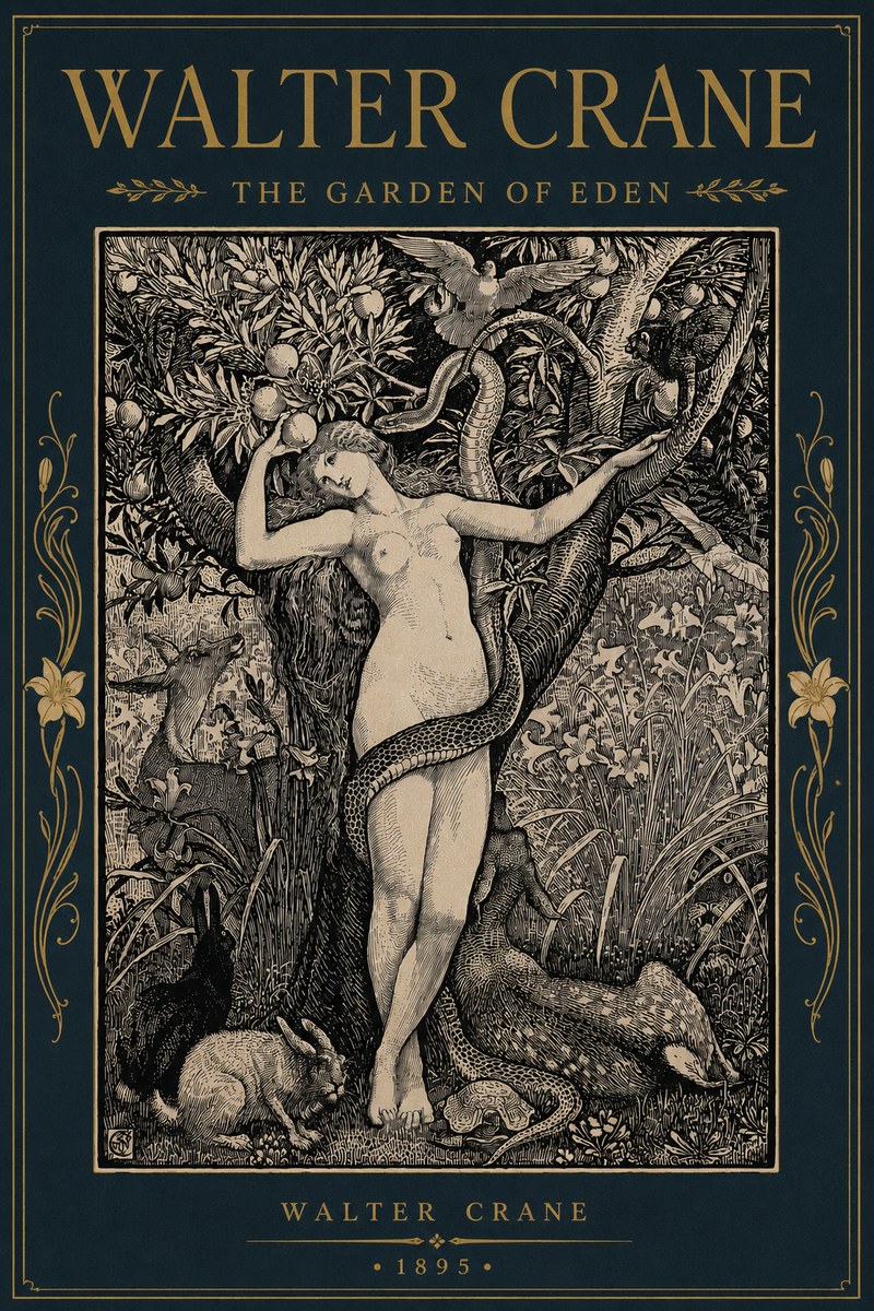 Walter Crane The Garden of Eden No6 - Plakát
