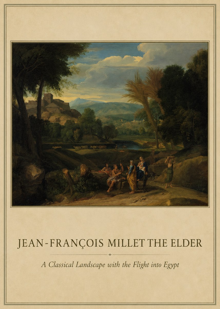 Jean-François Millet A Classical Landscape with the Flight into Egypt No1 - Plakát