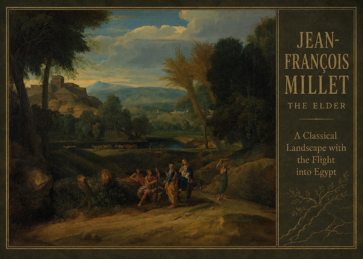 Jean-François Millet A Classical Landscape with the Flight into Egypt No2 - Plakát