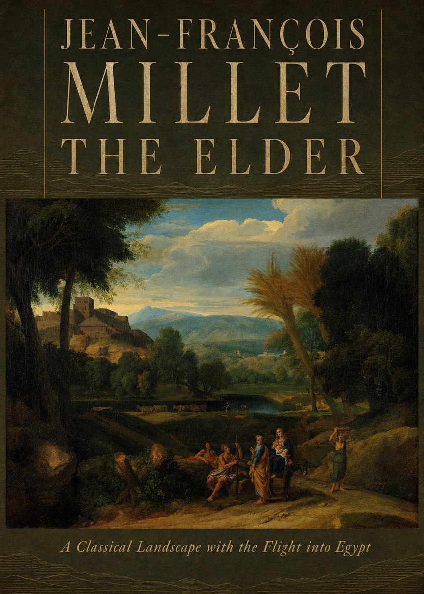 Jean-François Millet A Classical Landscape with the Flight into Egypt No6 - Plakát