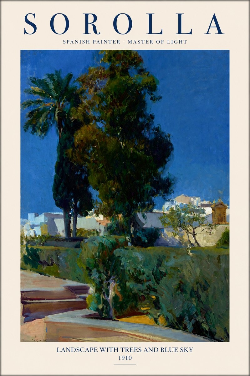 Sorolla Landscape with Trees and Blue Sky No1 - Plakát
