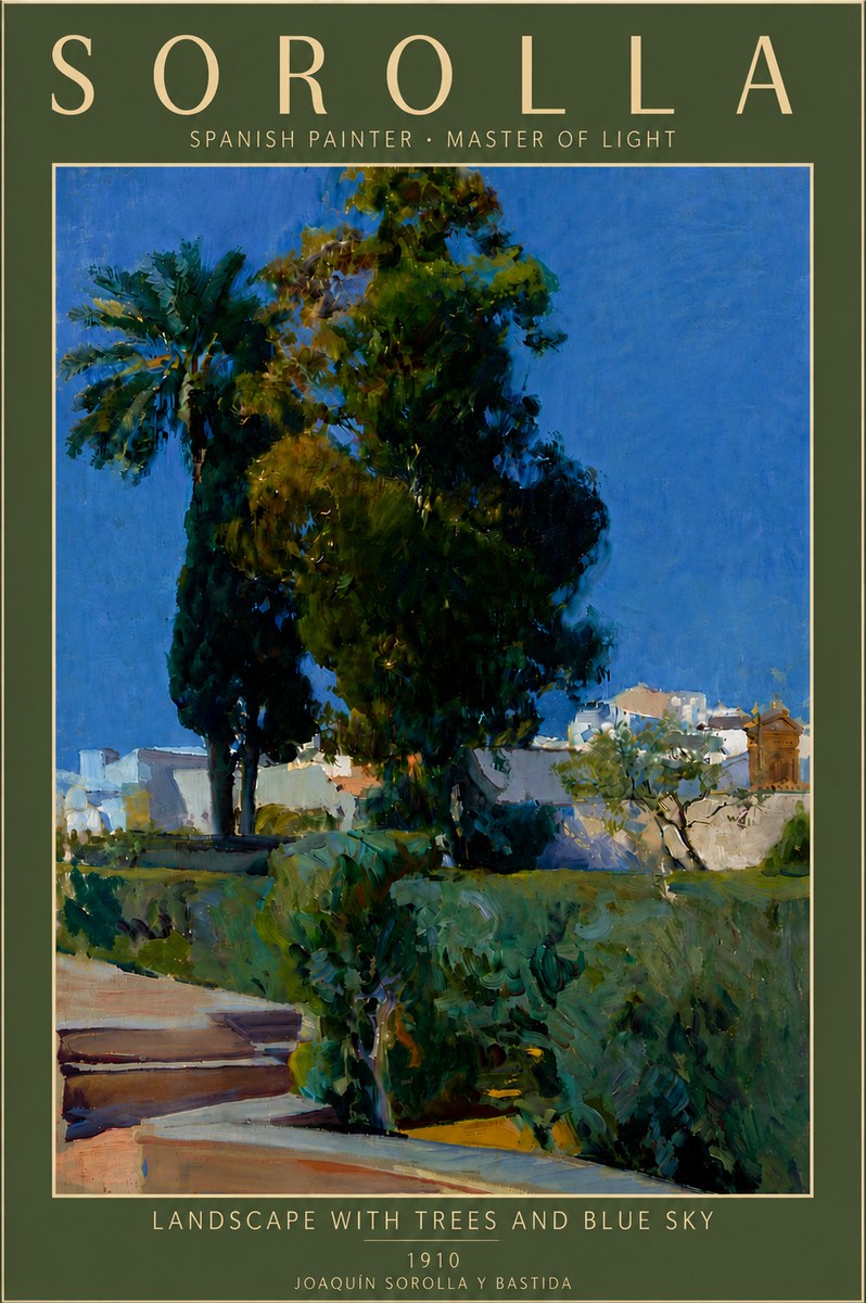 Sorolla Landscape with Trees and Blue Sky No6 - Plakát
