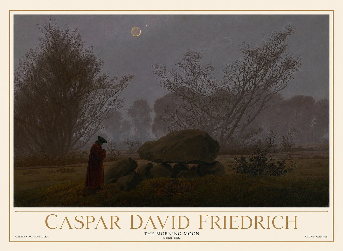 Caspar David Friedrich The Morning Moon No1 - Plakát