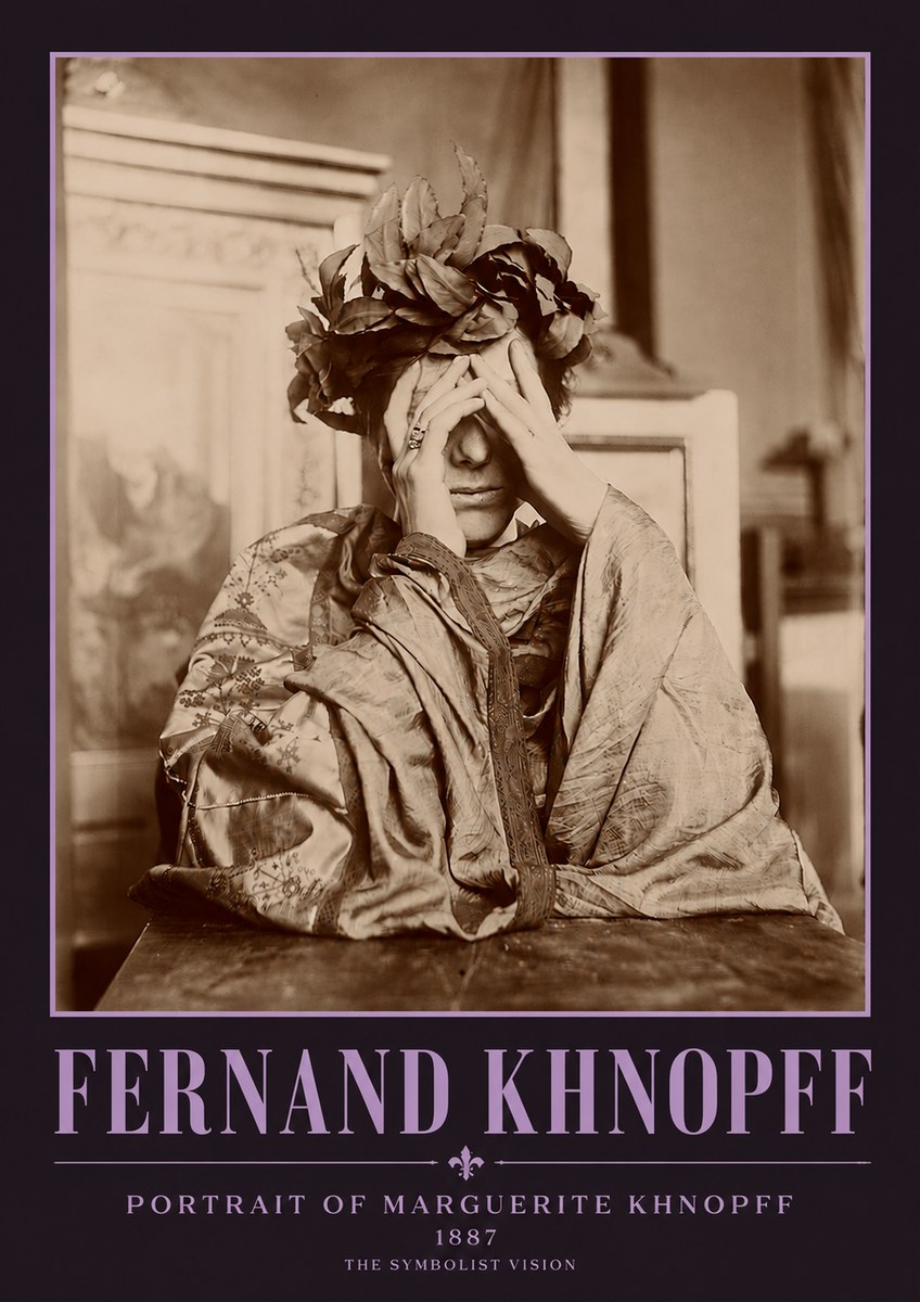 Fernand Khnopff Portrait of Marguerite Khnopff No3 - Plakát