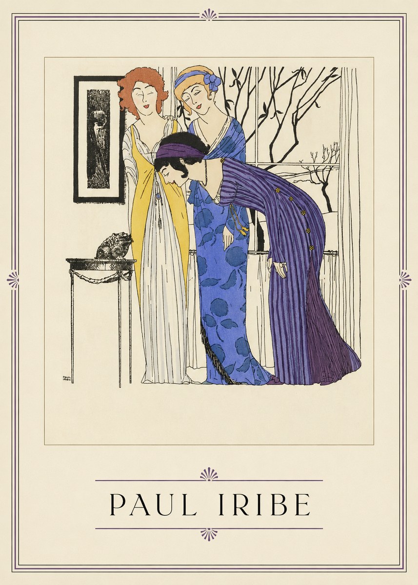 Paul Iribe Three Women and a Frog No1 - Plakát