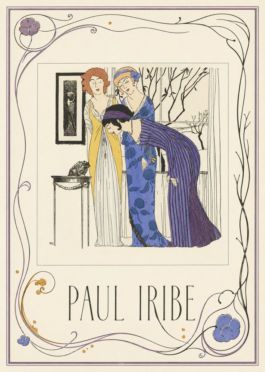 Paul Iribe Three Women and a Frog No3 - Plakát