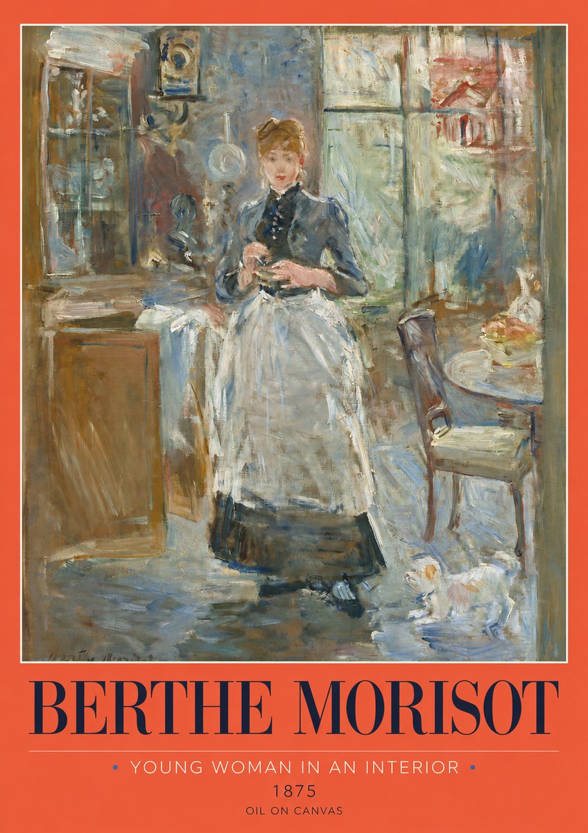 Berthe Morisot Young Woman in an Interior No2 - Plakát