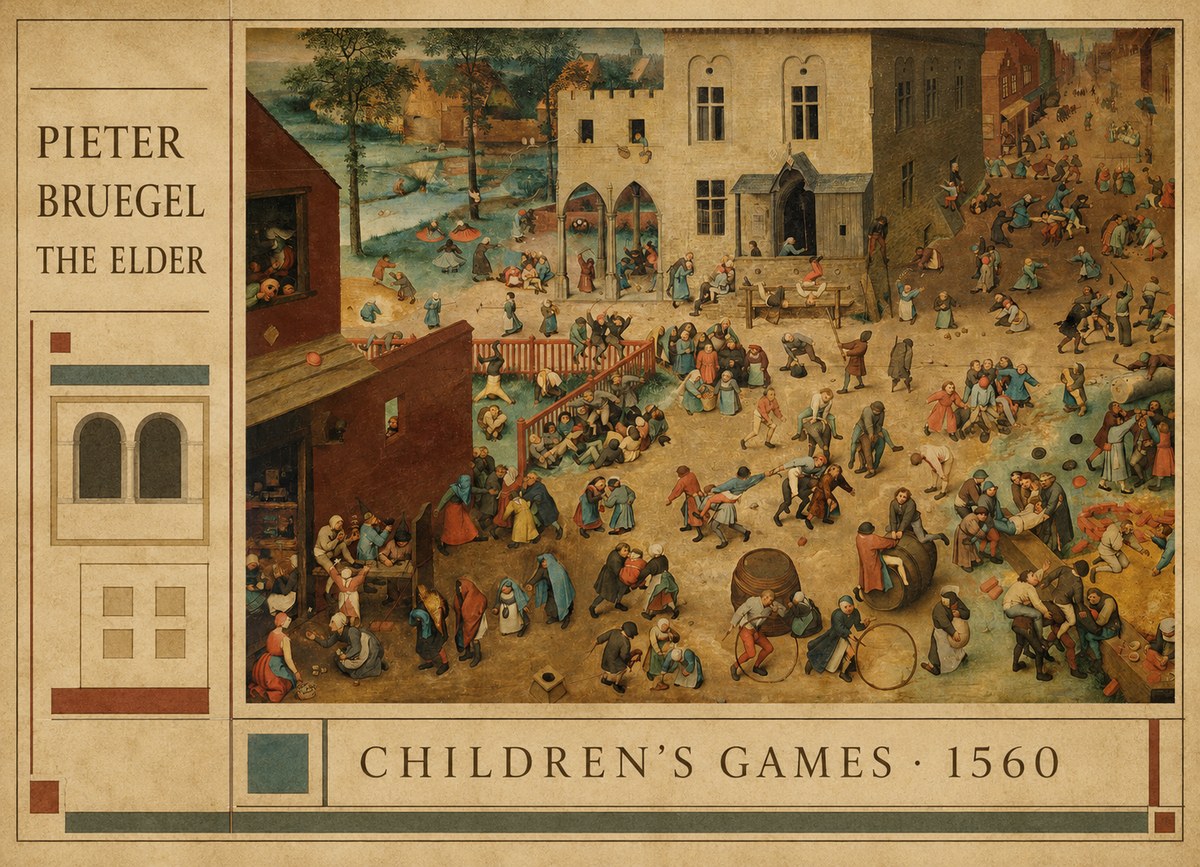 Pieter Bruegel Children's Games I No4 - Plakát