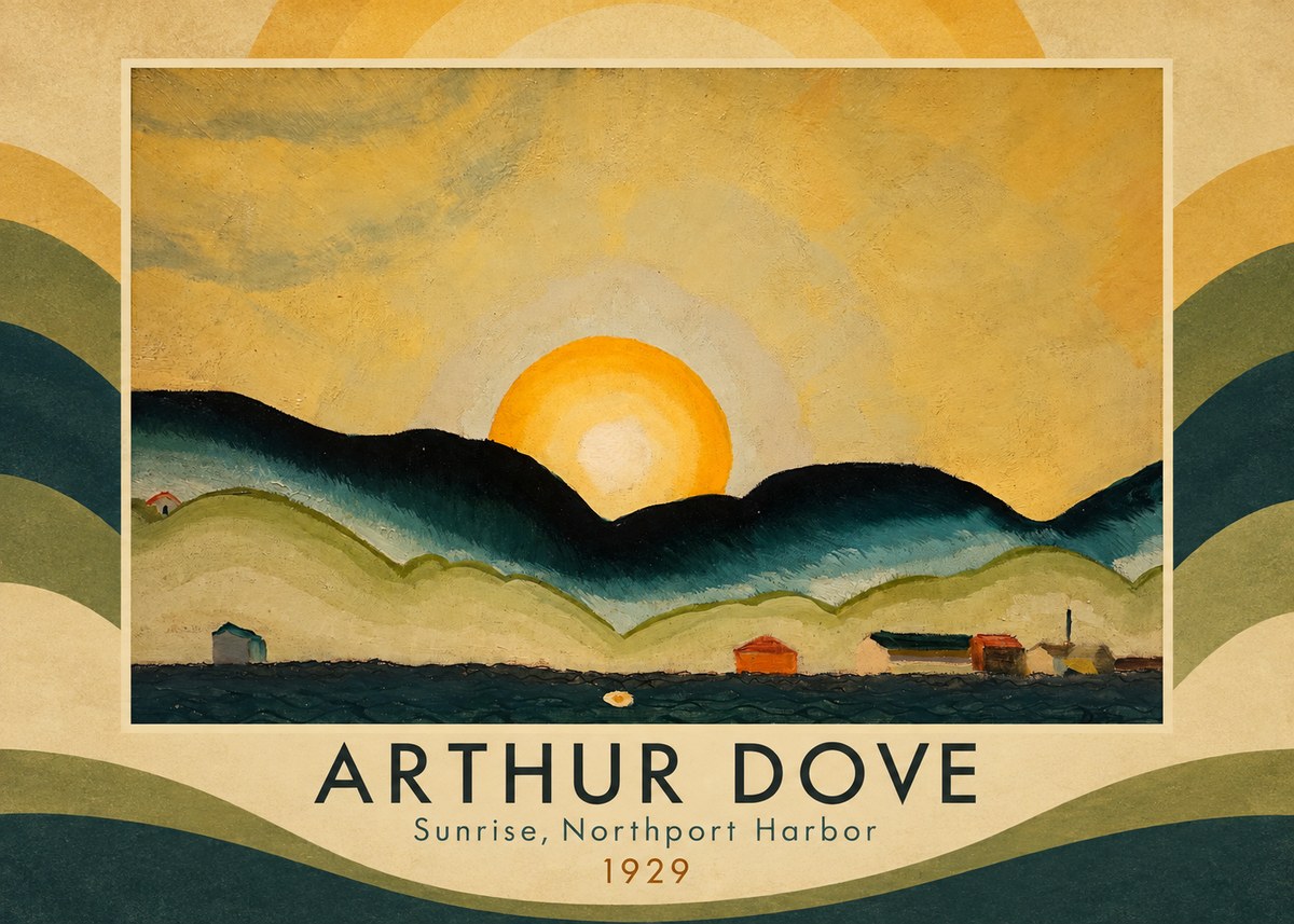 Arthur Dove Sunrise, Northport Harbor No1 - Plakát