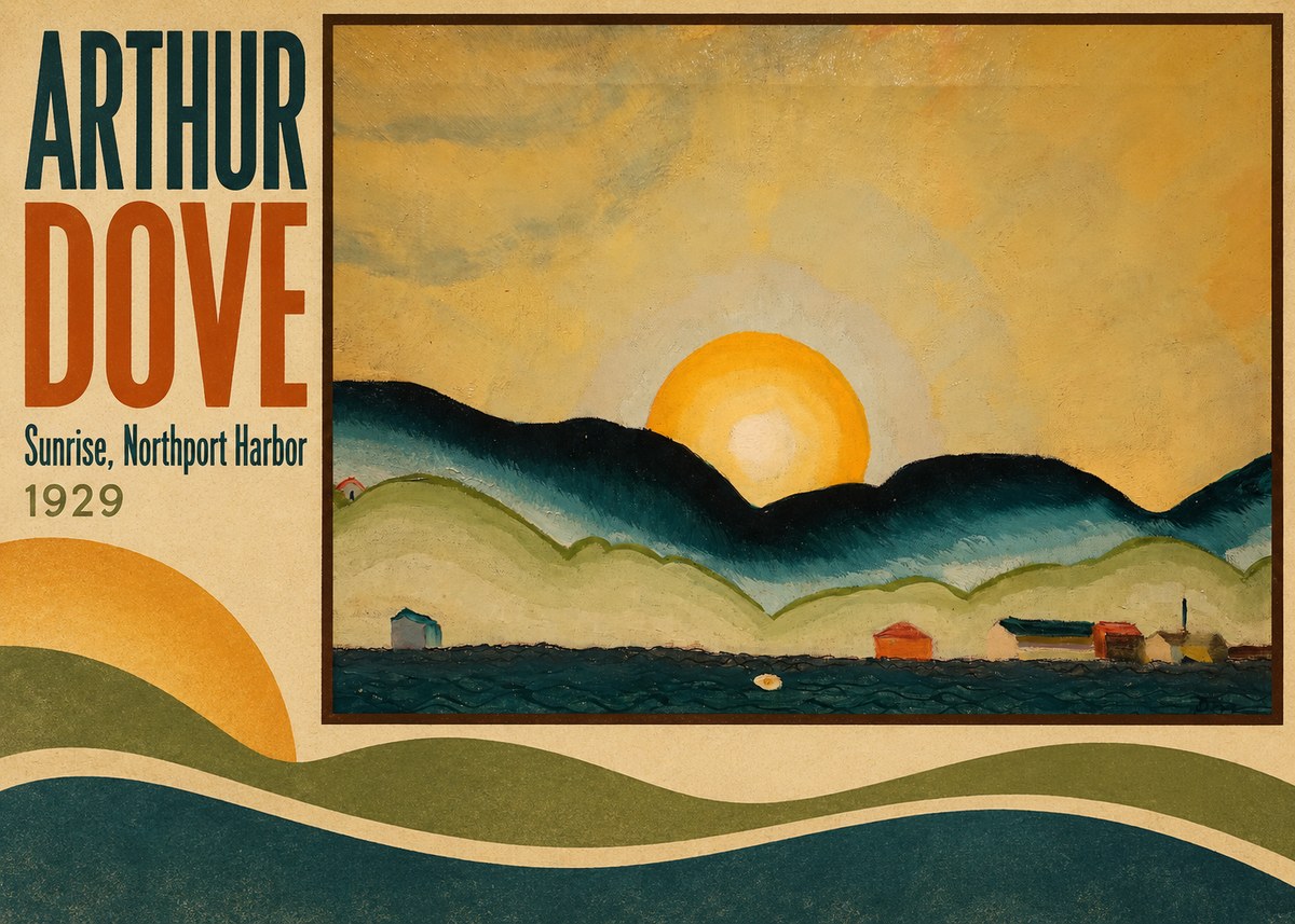 Arthur Dove Sunrise, Northport Harbor No4 - Plakát