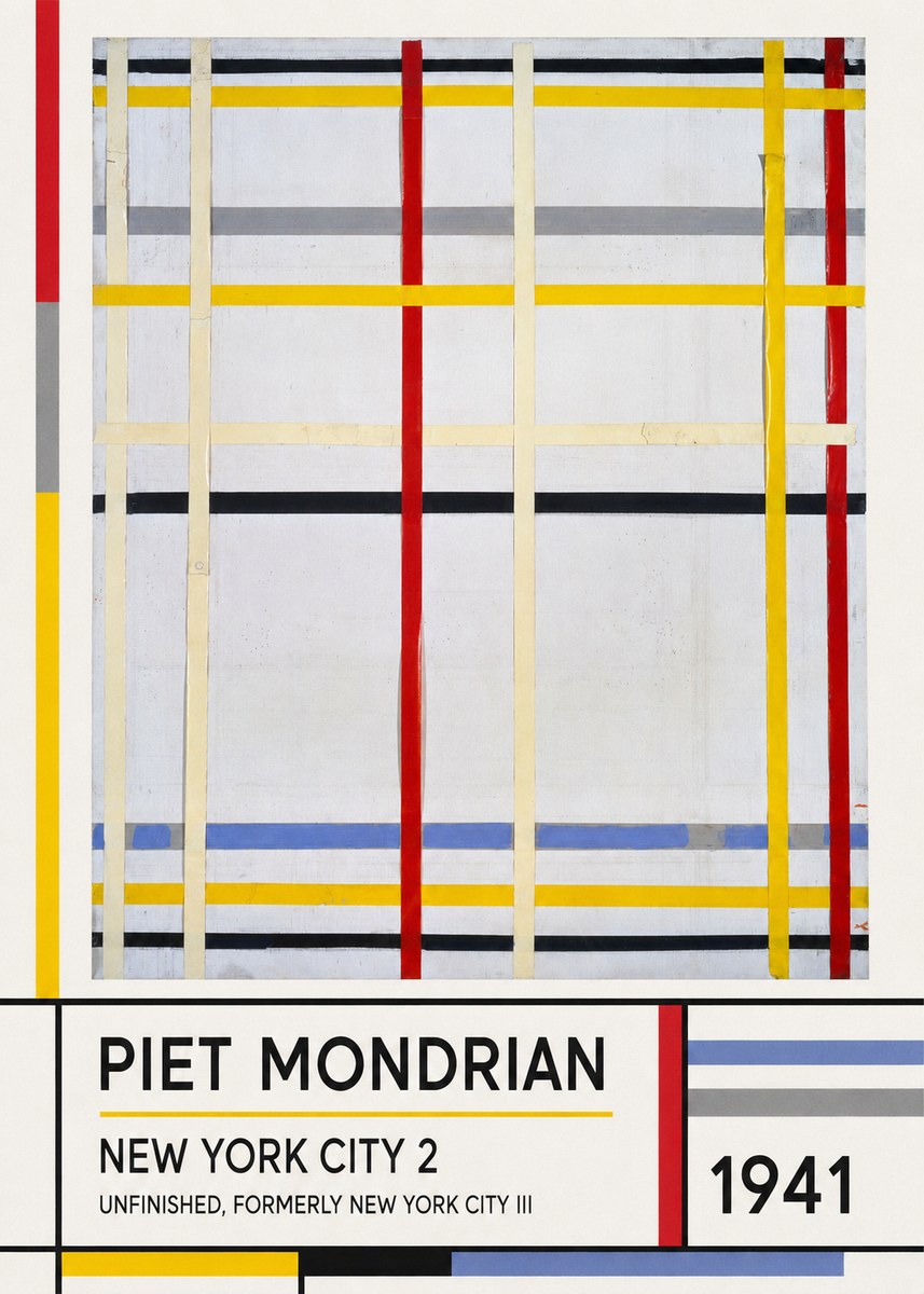 Piet Mondrian New York City 2 No1 - Plakát