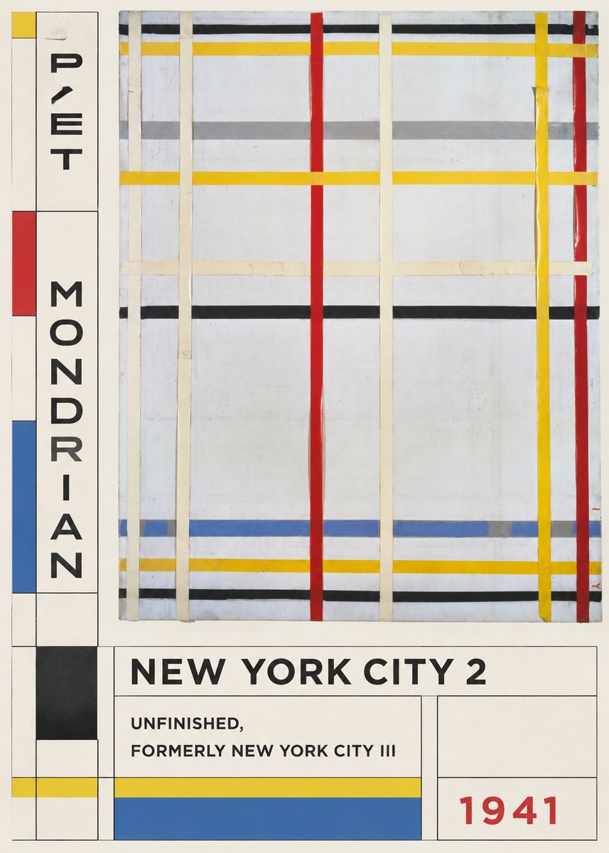 Piet Mondrian New York City 2 No4 - Plakát