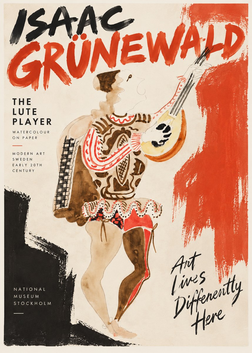 Isaac Grünewald The Lute Player No2 - Plakát
