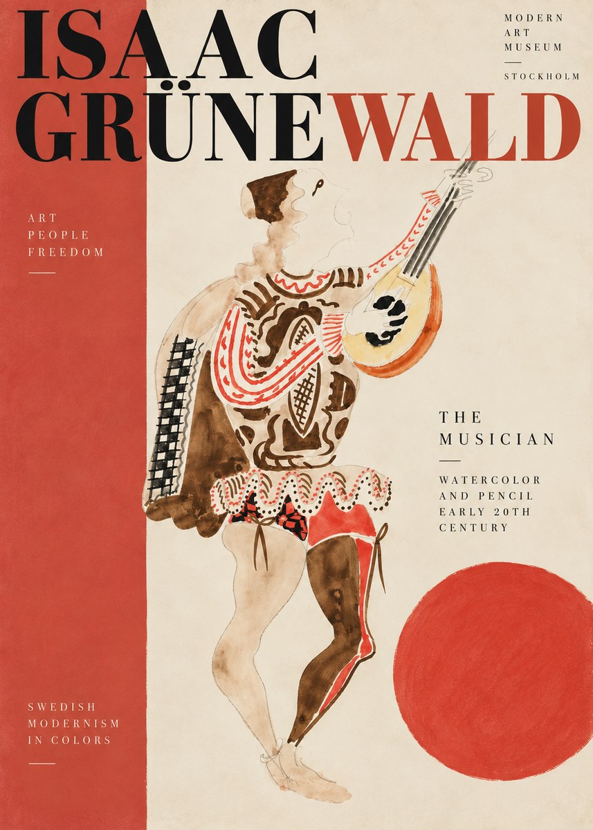 Isaac Grünewald The Lute Player No5 - Plakát