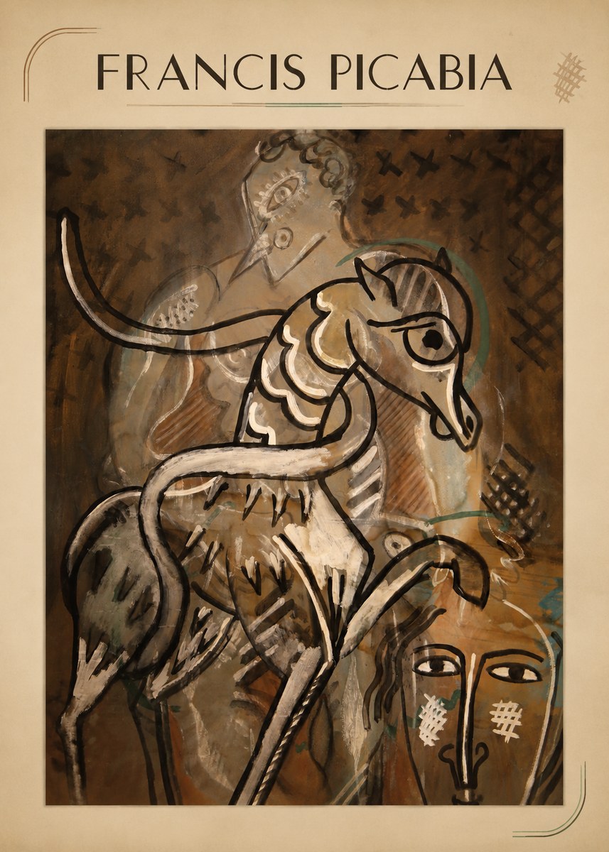 Francis Picabia Stylized Figures and Horse No6 - Plakát