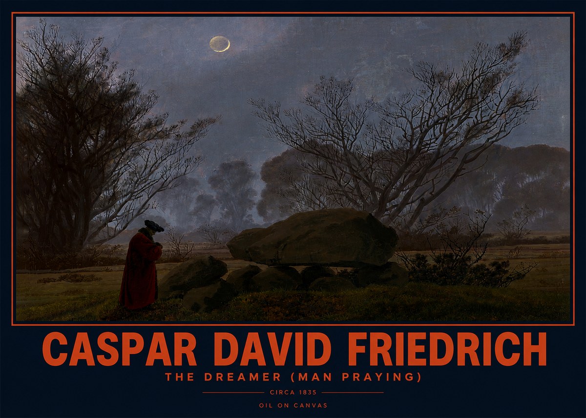 Caspar David Friedrich The Dreamer (Man Praying) No2 - Plakát