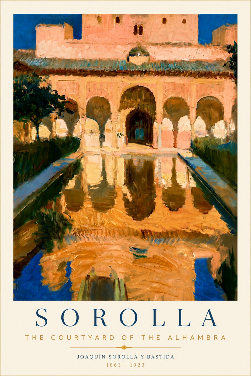 Sorolla The Courtyard of the Alhambra No5 - Plakát