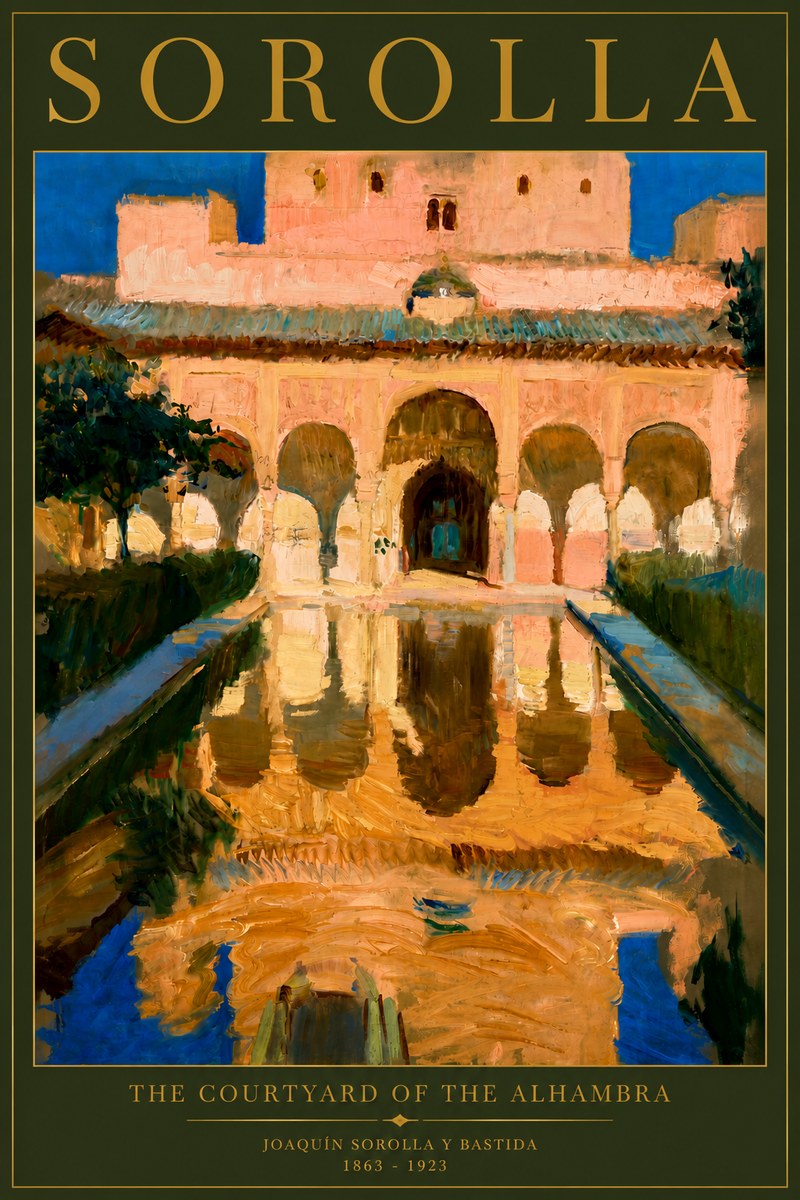 Sorolla The Courtyard of the Alhambra No6 - Plakát