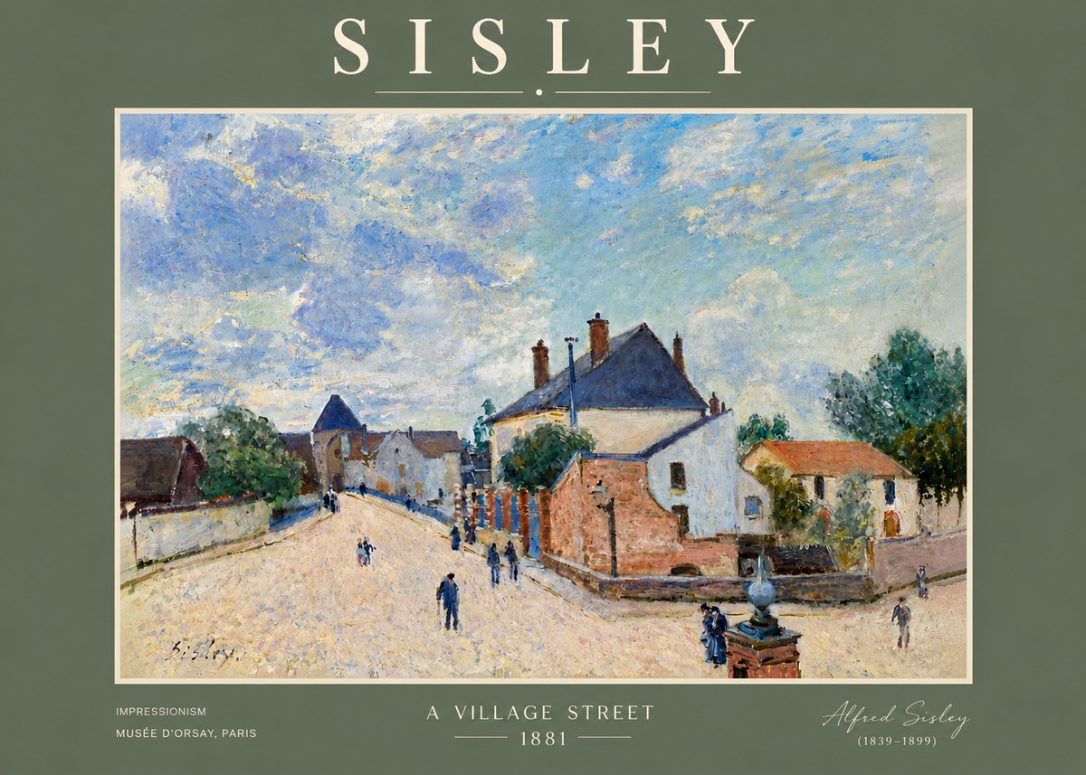 Sisley A Village Street No5 - Plakát