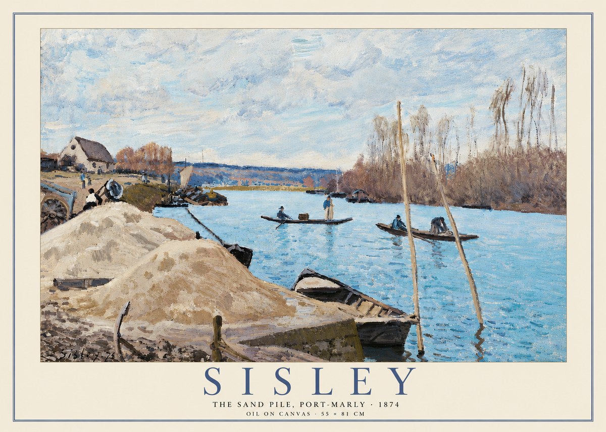 Sisley The Sand Pile, Port-marly No5 - Plakát