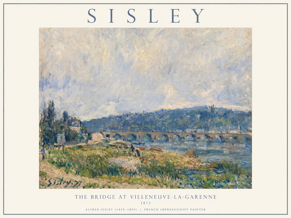Sisley The Bridge at Villeneuve-la-garenne III No1 - Plakát