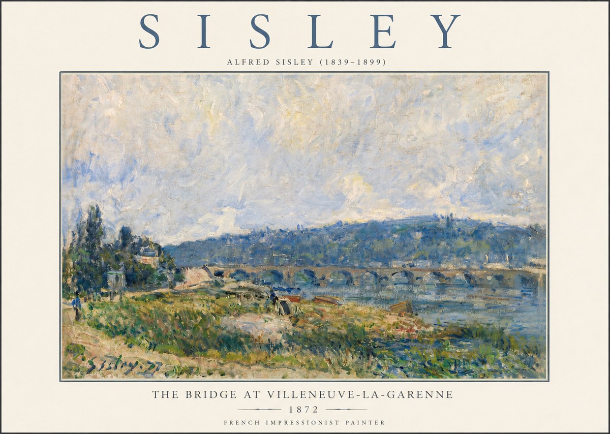 Sisley The Bridge at Villeneuve-la-garenne III No3 - Plakát