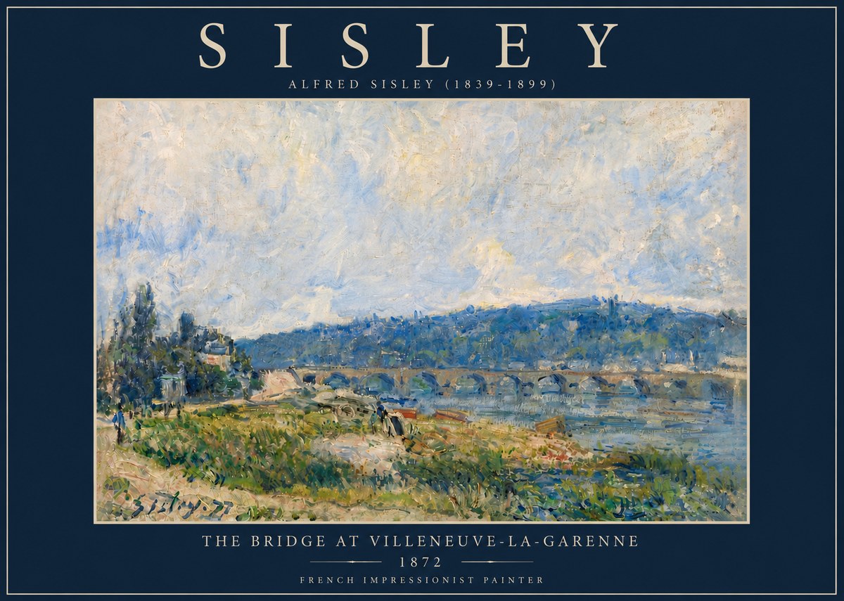 Sisley The Bridge at Villeneuve-la-garenne III No6 - Plakát