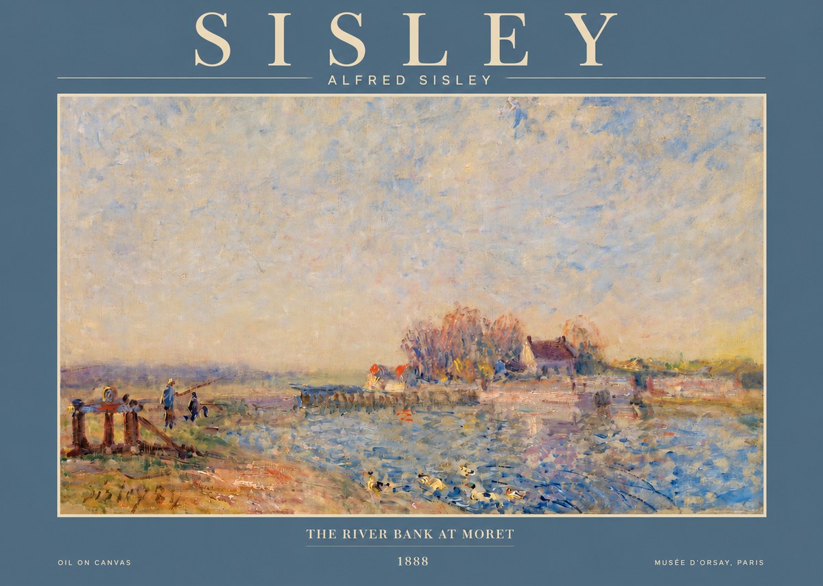 Sisley The River Bank at Moret No2 - Plakát