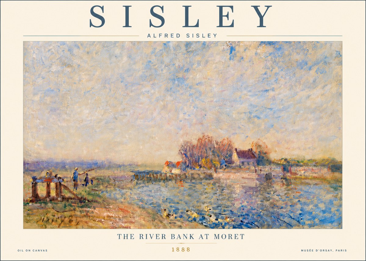 Sisley The River Bank at Moret No5 - Plakát