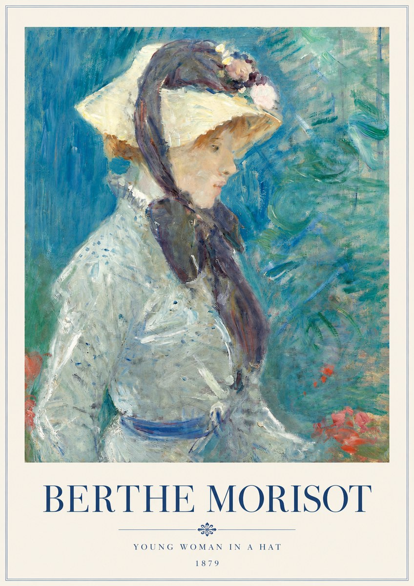 Berthe Morisot Young Woman in a Hat No3 - Plakát