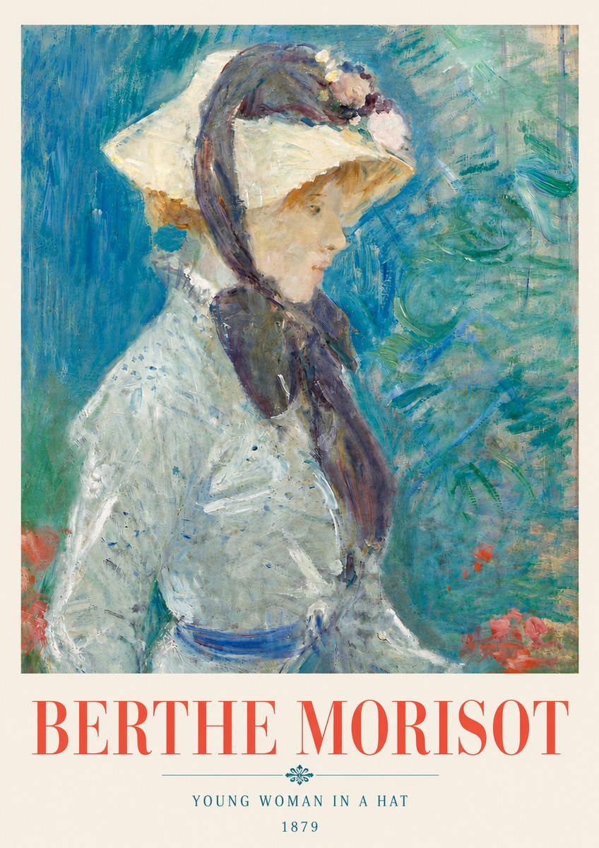 Berthe Morisot Young Woman in a Hat No6 - Plakát