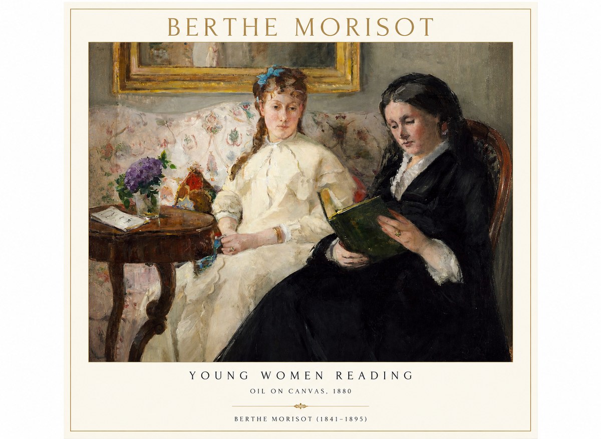 Berthe Morisot Young Women Reading No1 - Plakát