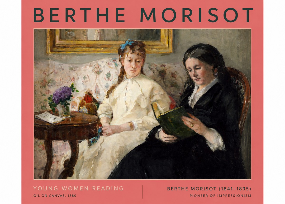 Berthe Morisot Young Women Reading No2 - Plakát