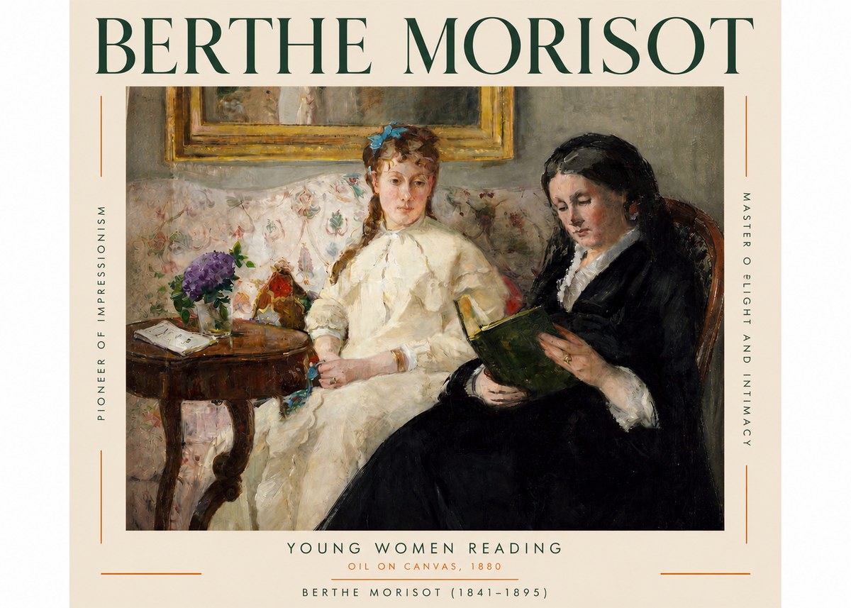 Berthe Morisot Young Women Reading No3 - Plakát