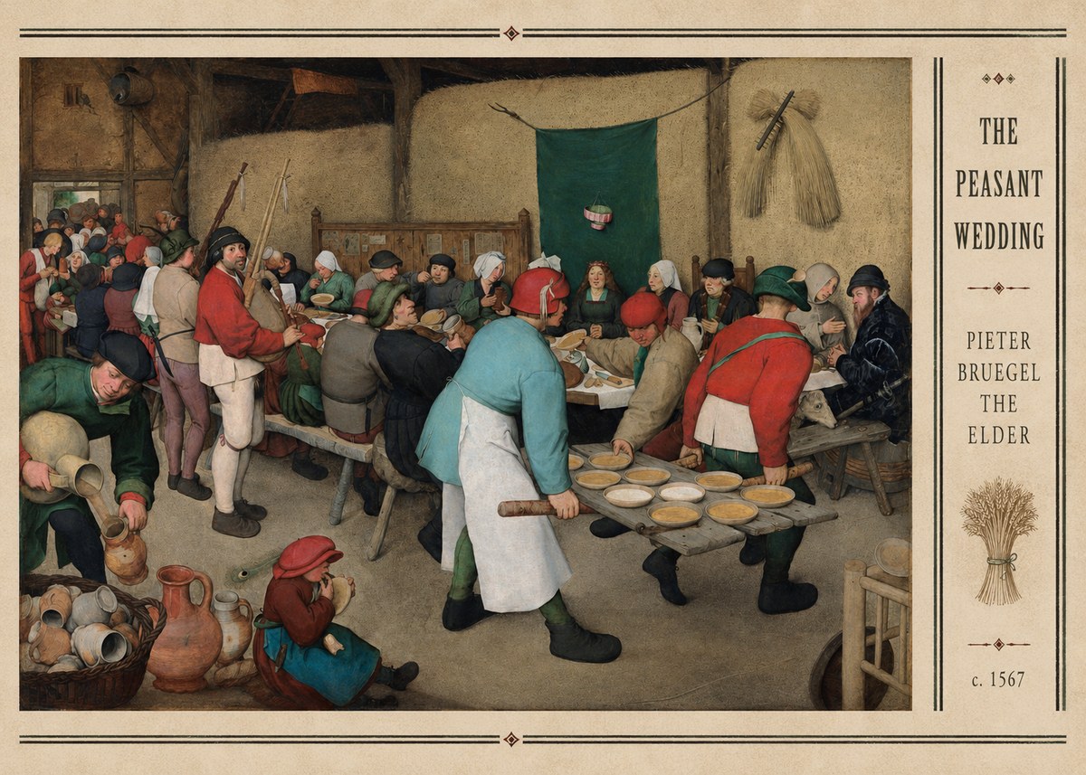 Pieter Bruegel The Peasant Wedding II No3 - Plakát