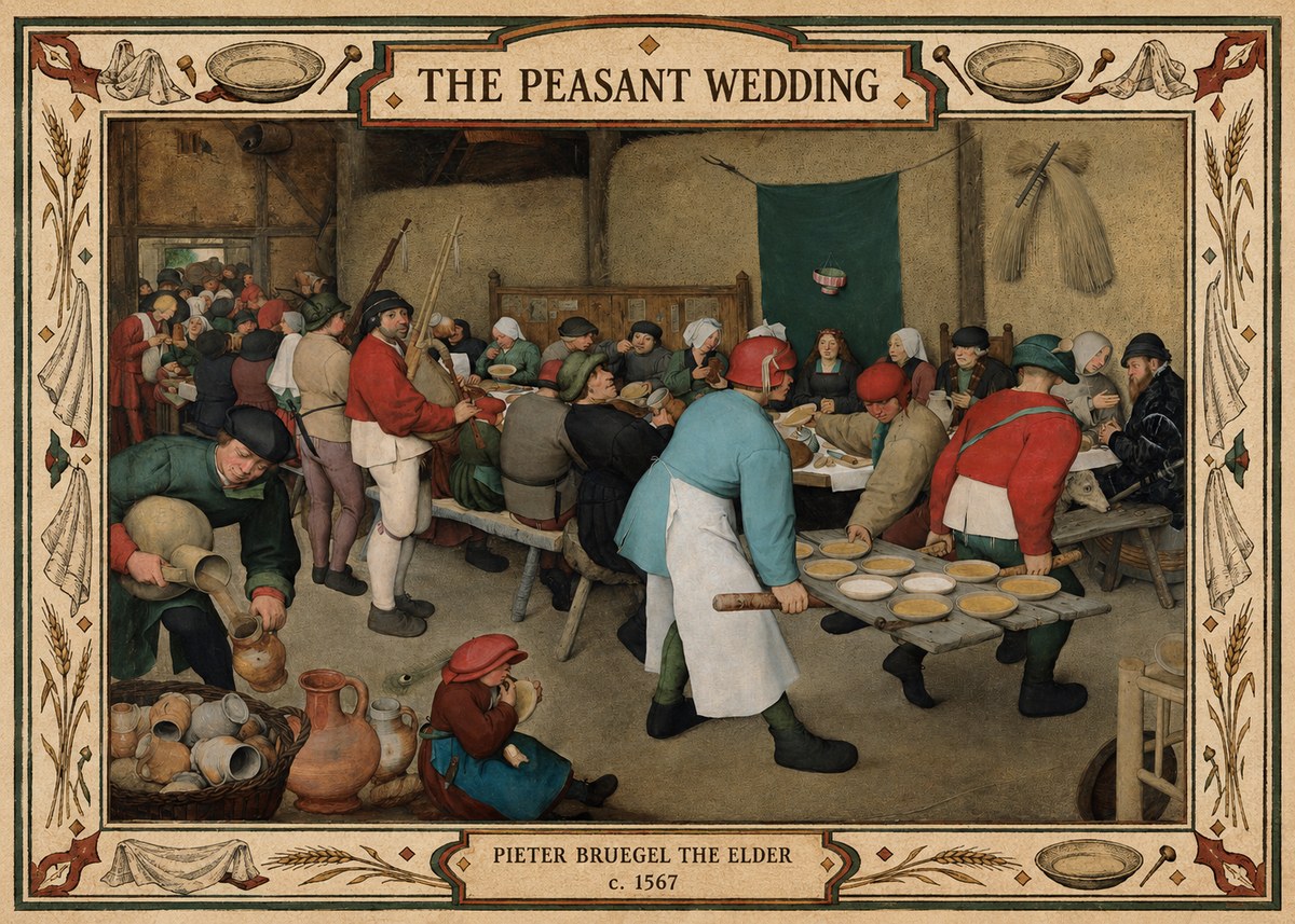 Pieter Bruegel The Peasant Wedding II No4 - Plakát