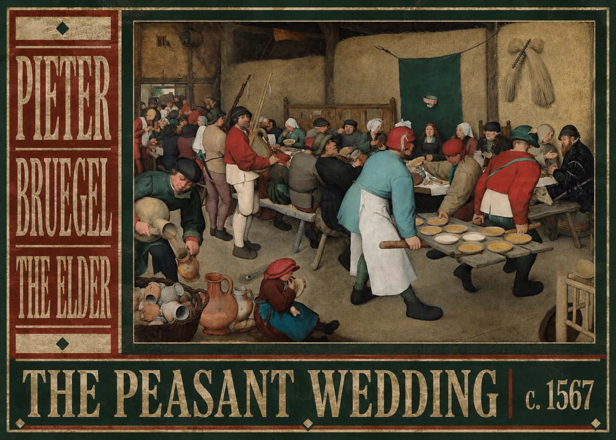 Pieter Bruegel The Peasant Wedding II No6 - Plakát