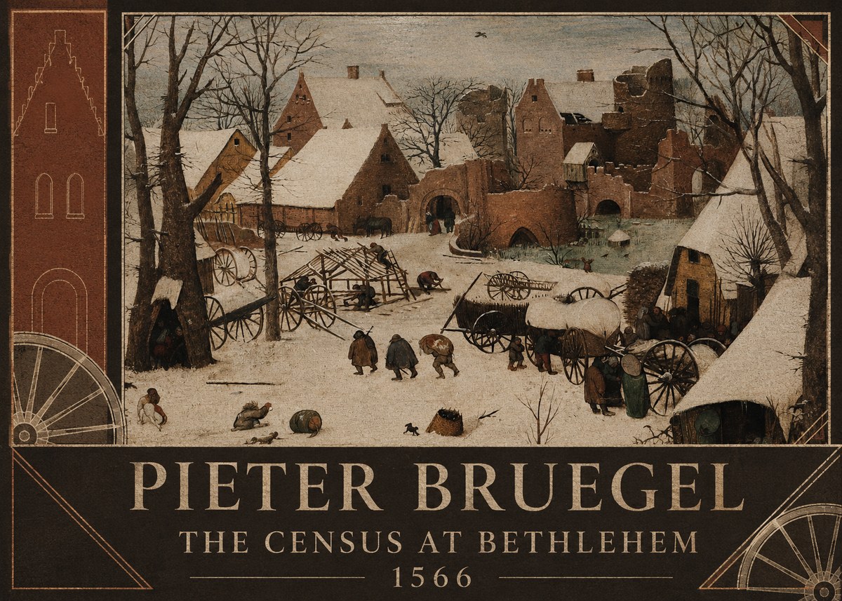 Pieter Bruegel The Census at Bethlehem I No4 - Plakát