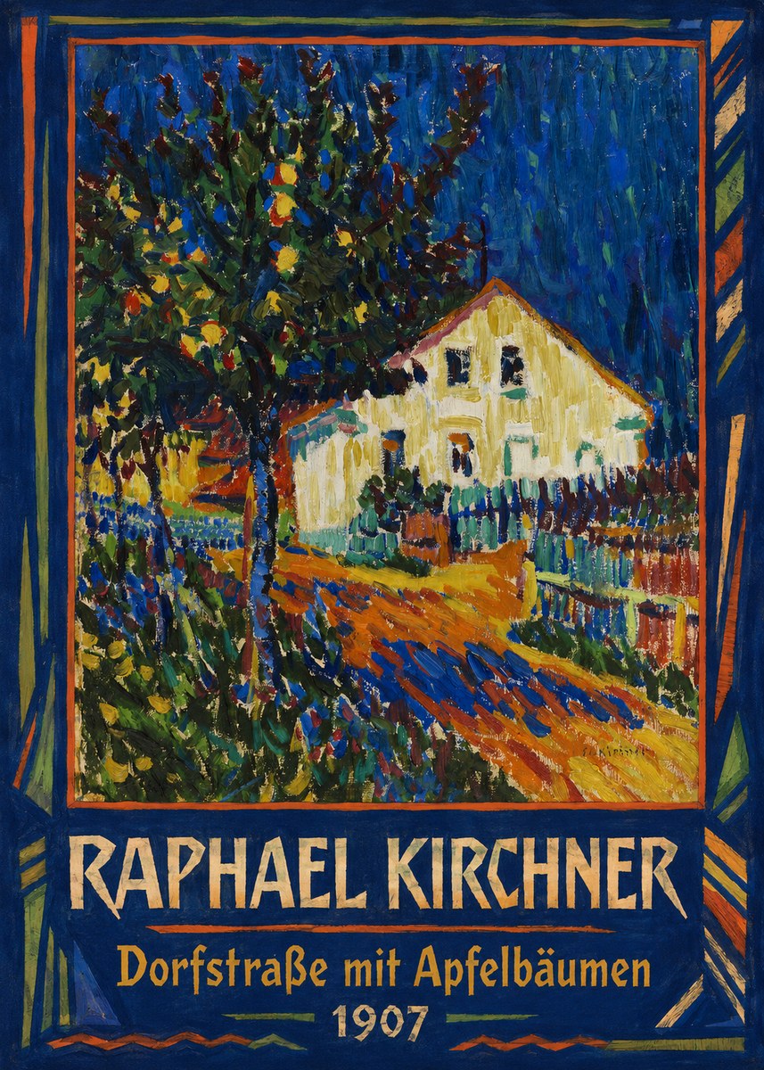 Raphael Kirchner Dorfstraße Mit Apfelbäumen No1 - Plakát