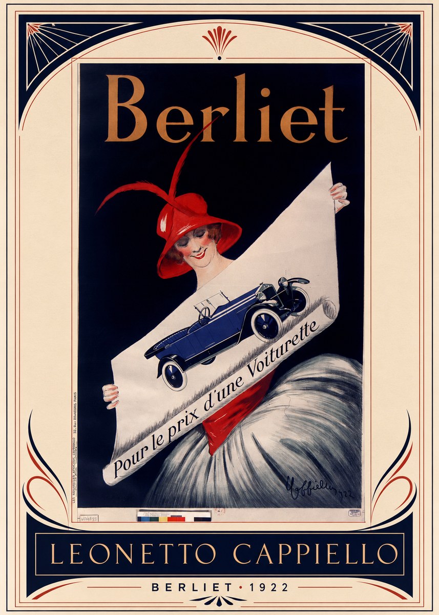 Leonetto Cappiello Berliet - Pour Le Prix D'une Voiturette No4 - Plakát