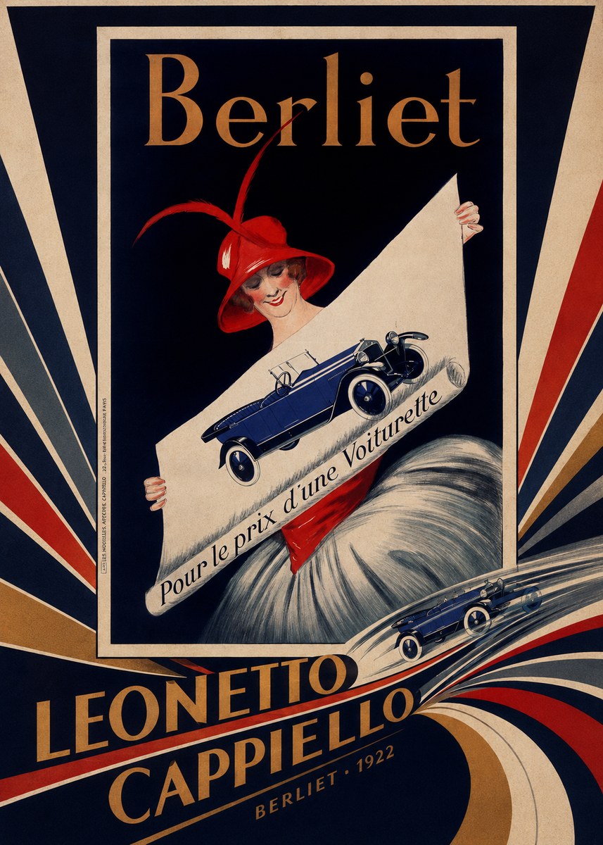 Leonetto Cappiello Berliet - Pour Le Prix D'une Voiturette No5 - Plakát