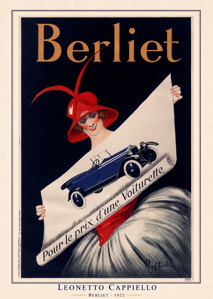 Leonetto Cappiello Berliet - Pour Le Prix D'une Voiturette No6 - Plakát