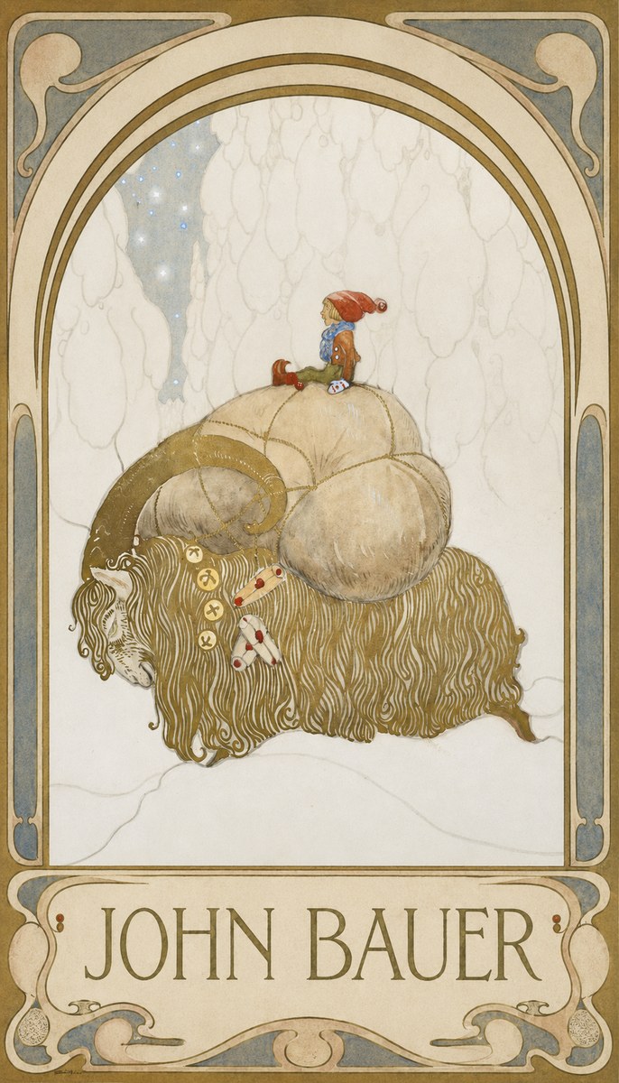 John Bauer The Boy and the Musk Ox No5 - Plakát