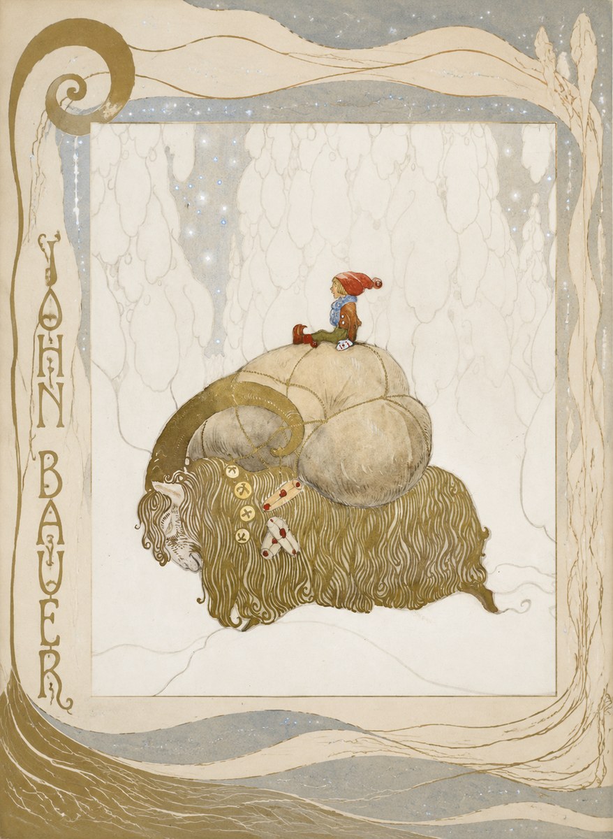 John Bauer The Boy and the Musk Ox No6 - Plakát